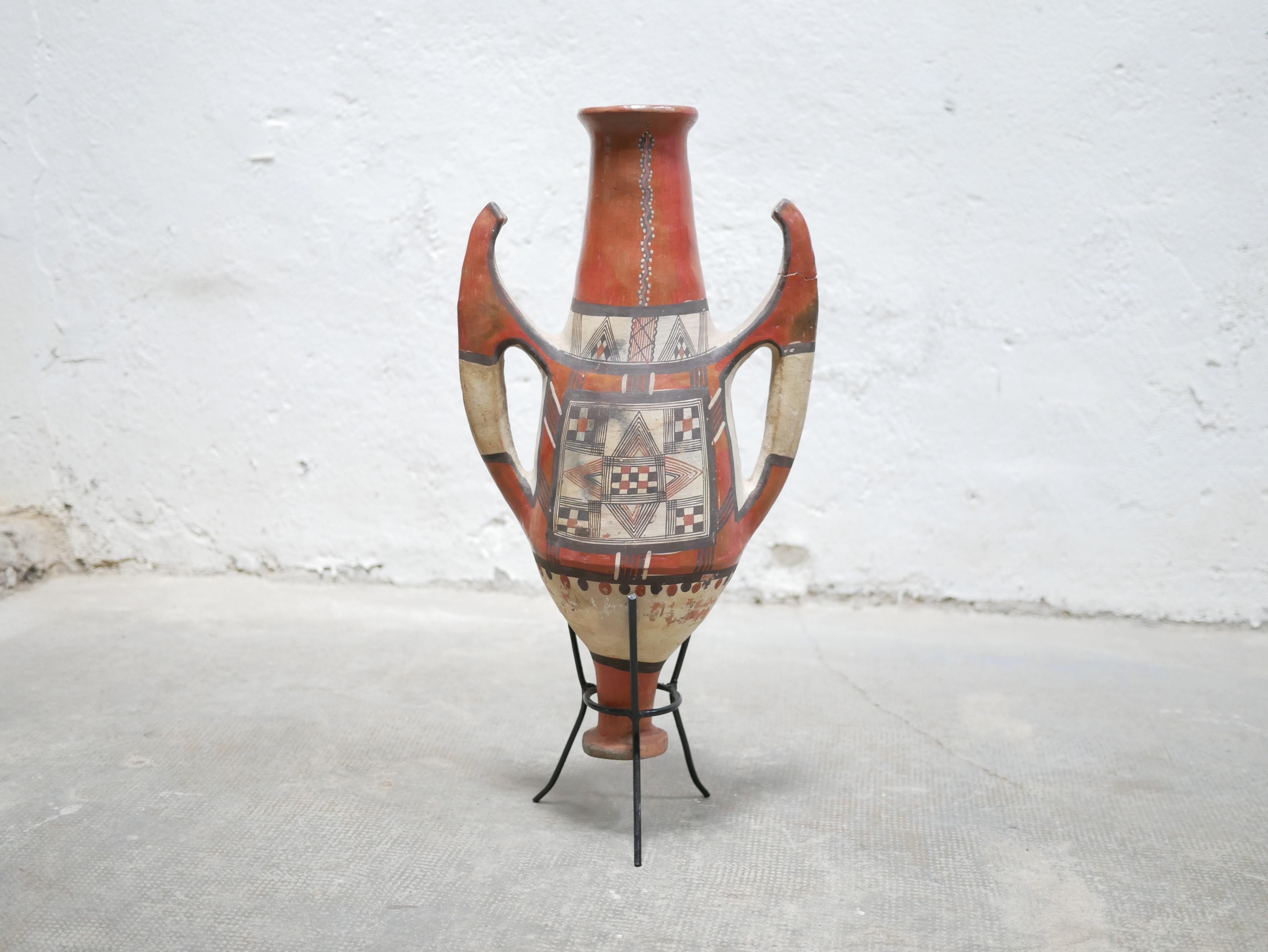 Alte kabylische Amphora aus Terrakotta im Angebot 2