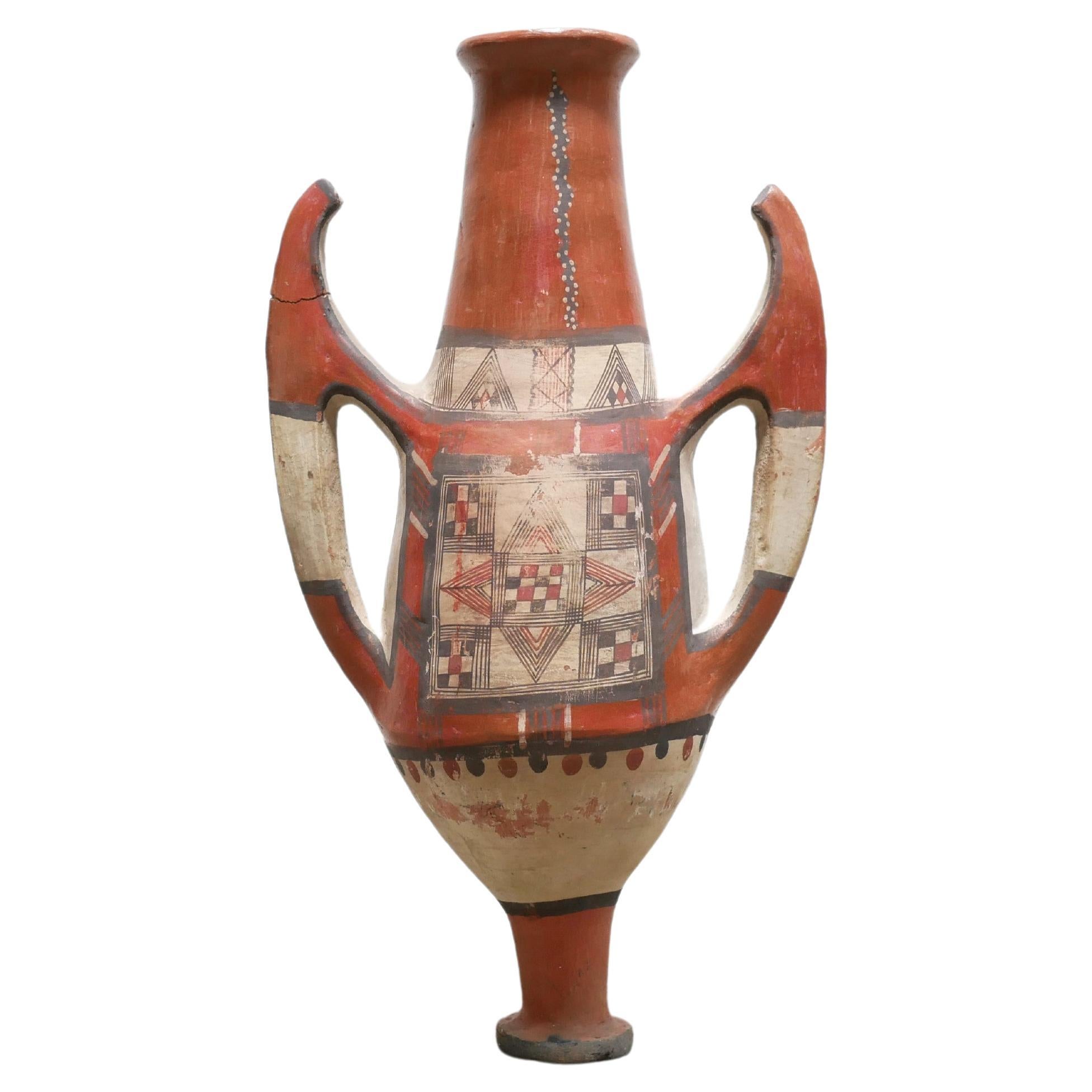 Alte kabylische Amphora aus Terrakotta im Angebot