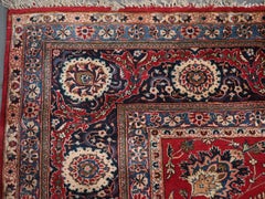 Old Kashan carpet of classic all over design and good colour,  circa 1980.