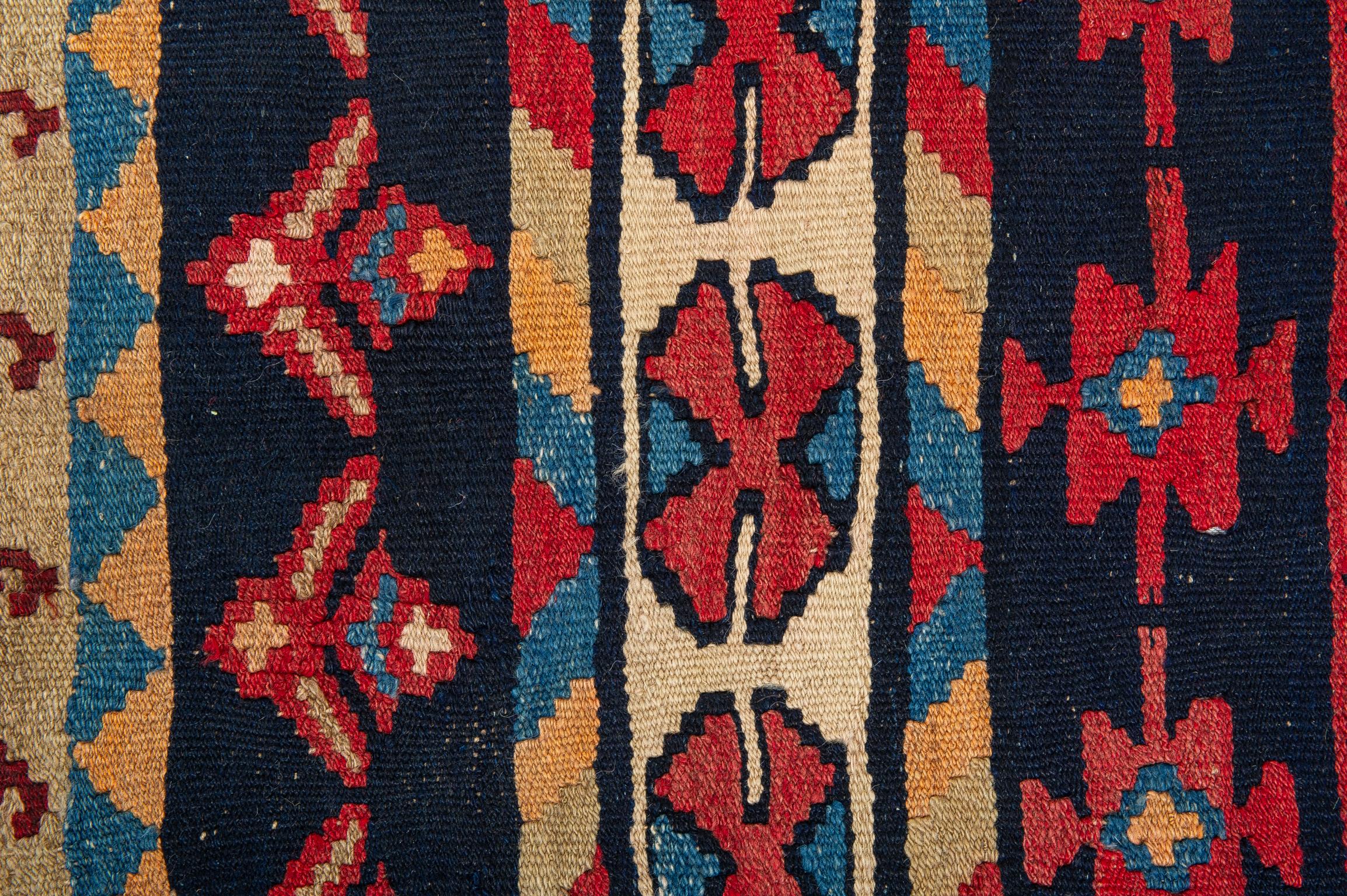 Hand-Woven Old Kilim from Kurdestan For Sale