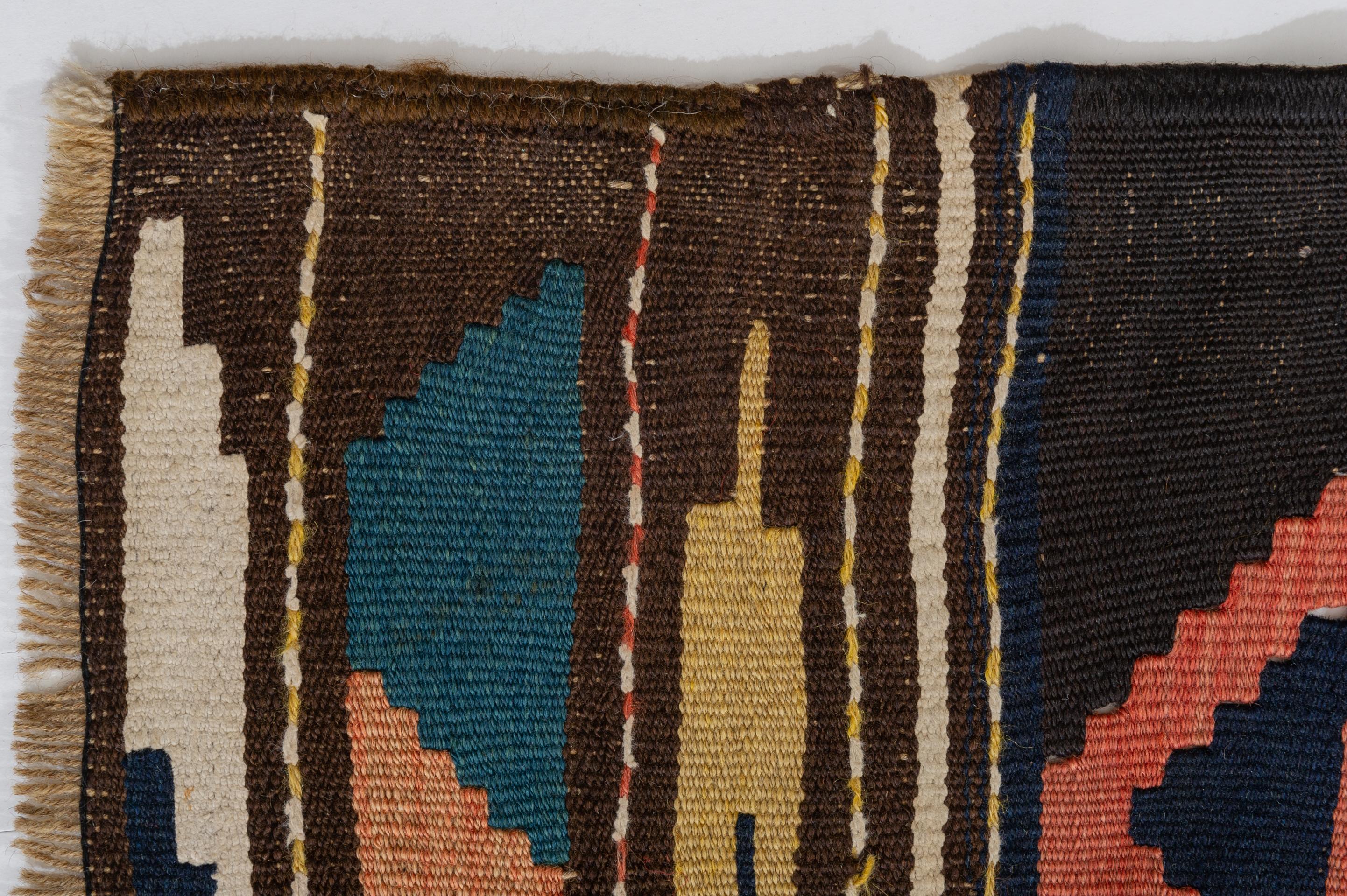 Caucasian Old Kilim KAZAK with a Good Price For Sale