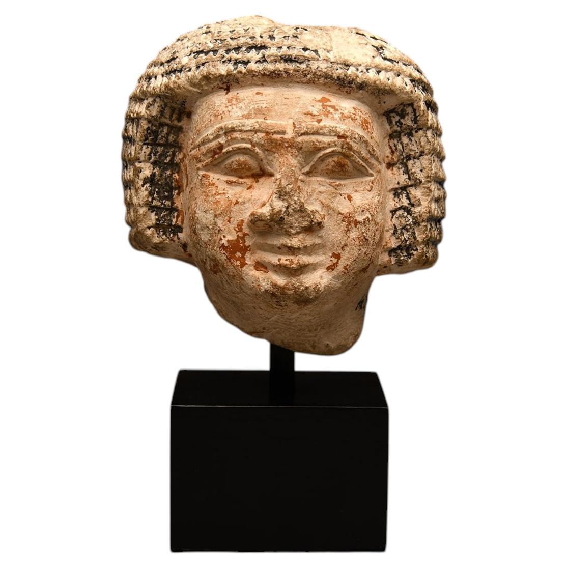 Old Kingdom Egyptian Limestone Head of an Official