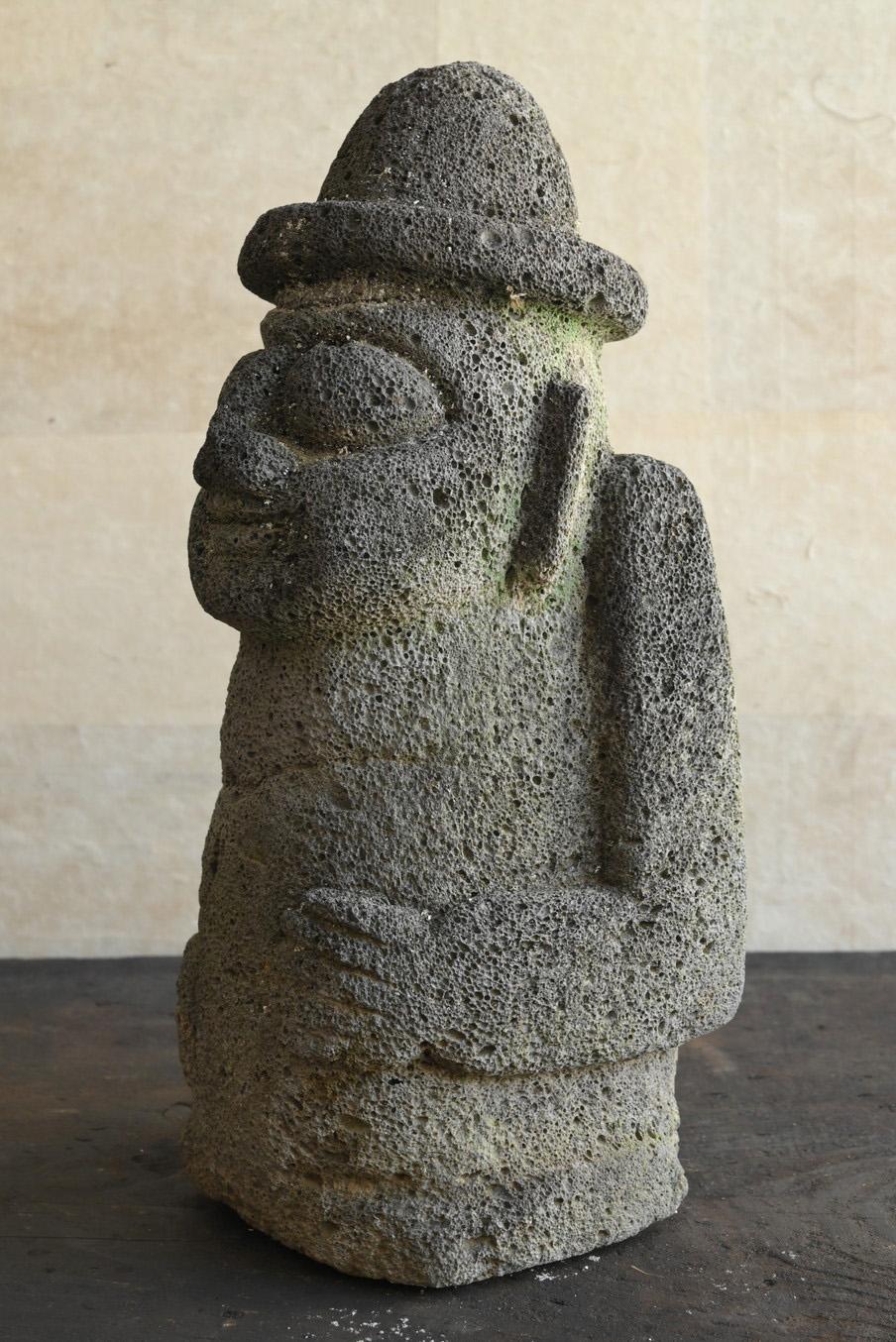 Antiguas figuras de piedra coreanas/[Dol Harubang]/Siglos XIX a XX/Guardián de piedra en Bueno Estado en Sammu-shi, Chiba
