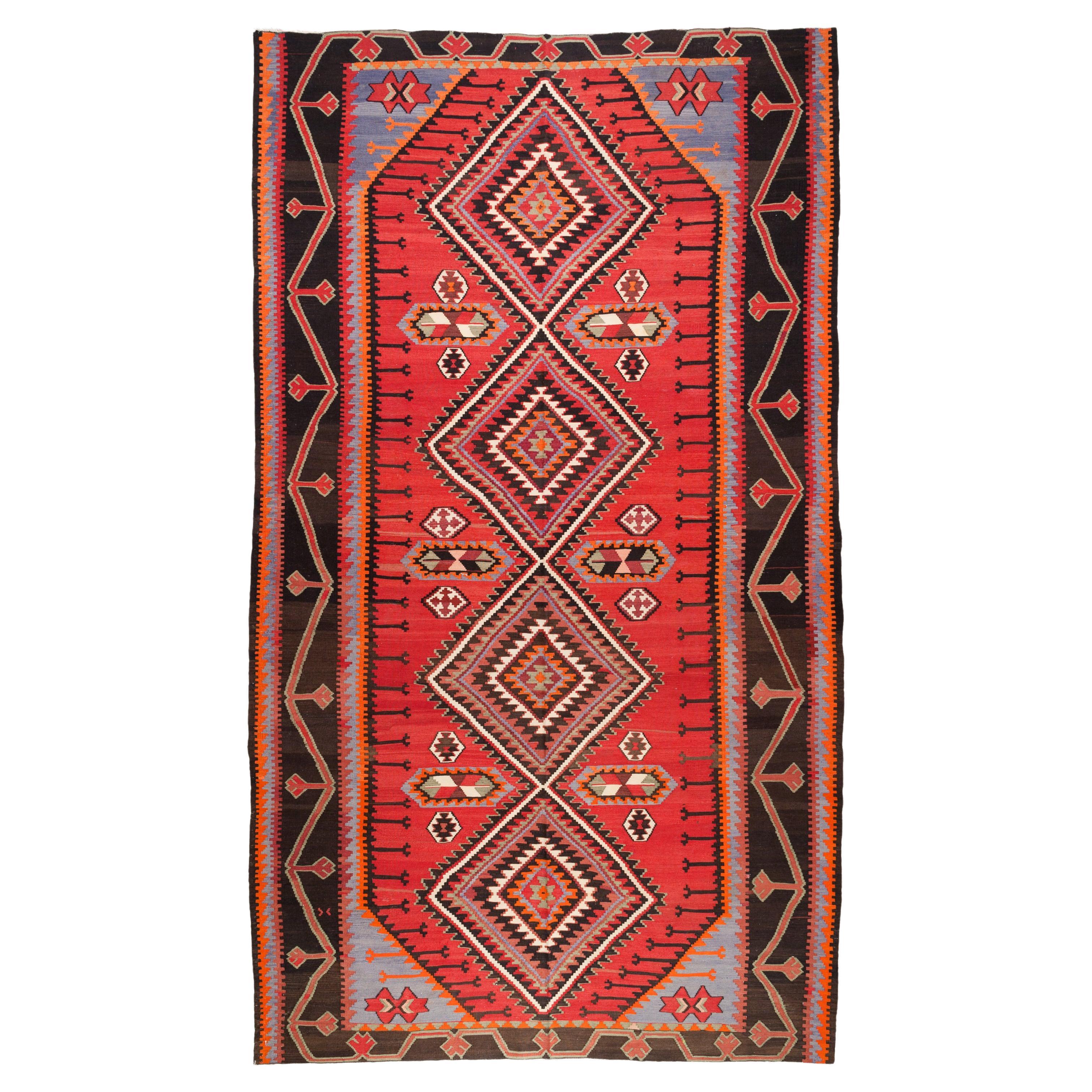 Old Kuba Fine Kilim Rug, Caucasian Carpet