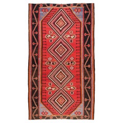 Vintage Old Kuba Fine Kilim Rug, Caucasian Carpet