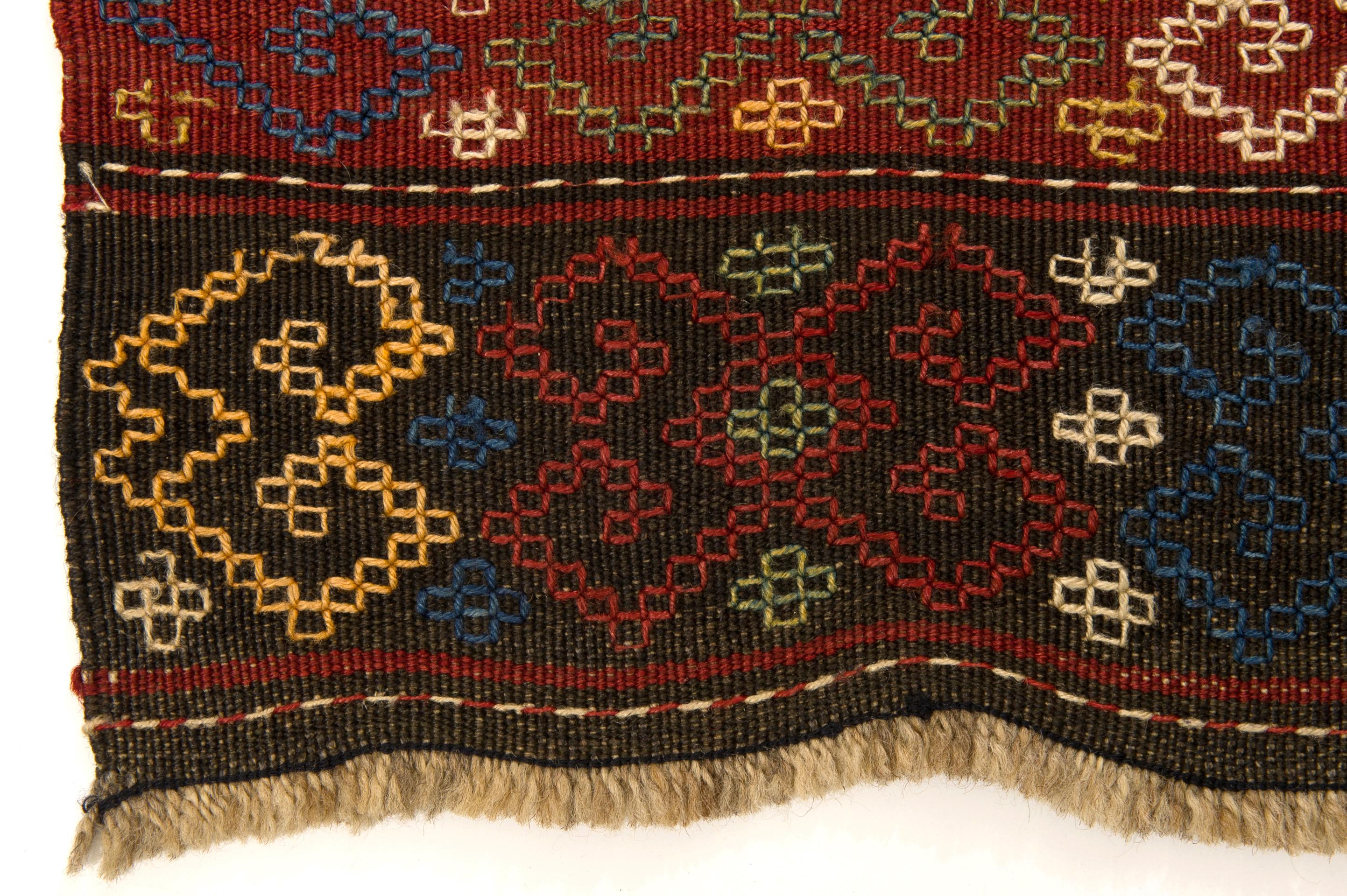 Hand-Woven Old Kurdestan Kilim or Cicim For Sale