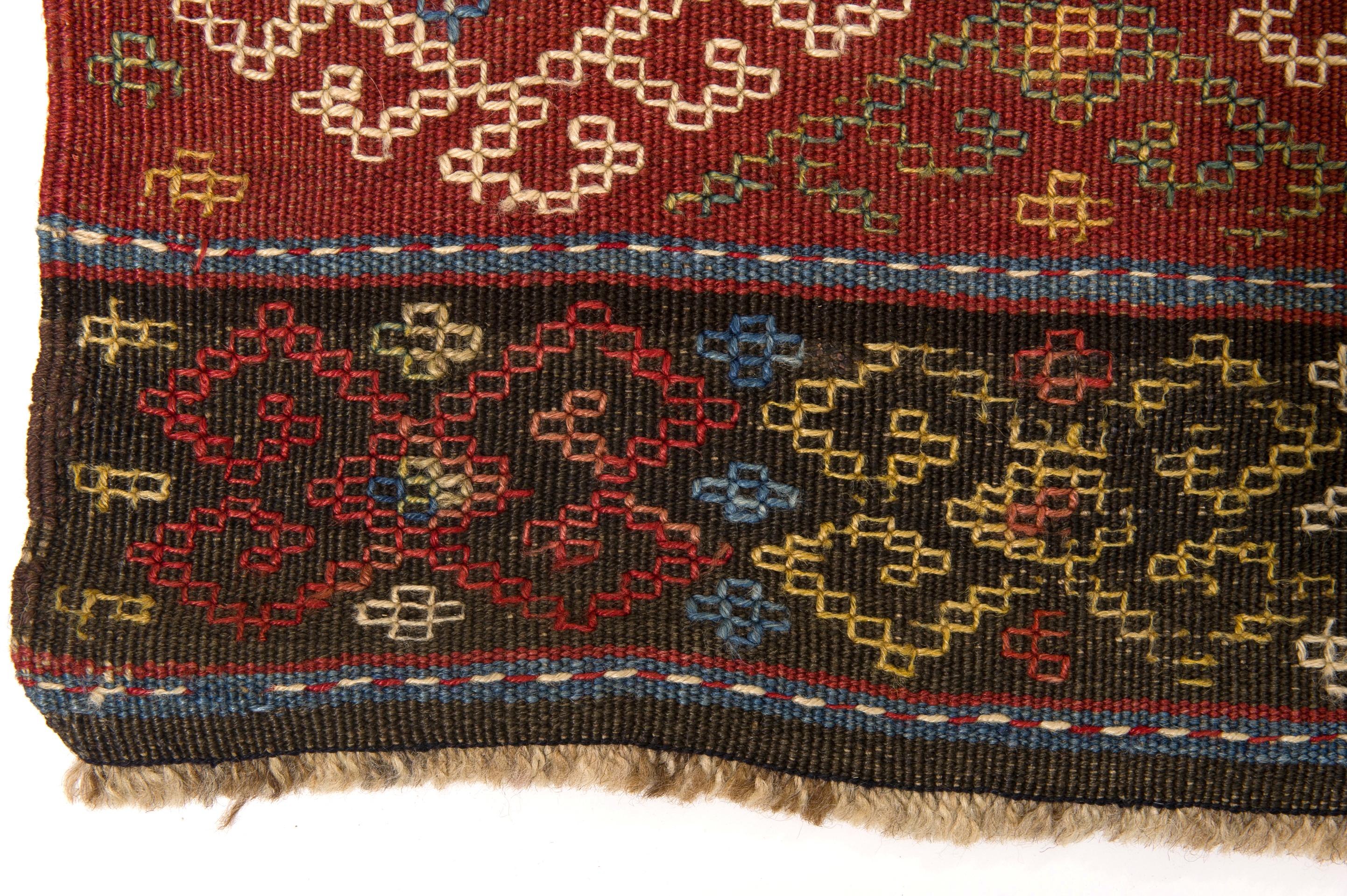 Wool Old Kurdestan Kilim or Cicim For Sale
