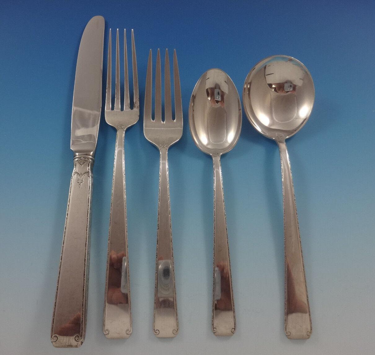 Old Lace by Towle Sterling Silver Flatware Set For 8 Service 52 Pcs Many Servers For Sale 8