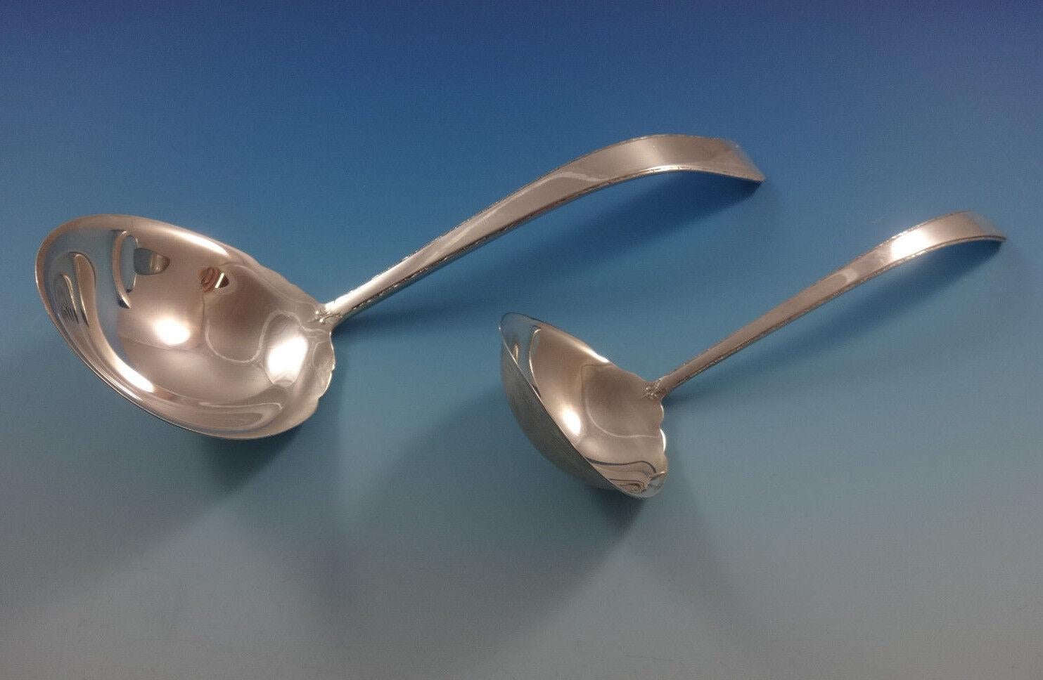 20th Century Old Lace by Towle Sterling Silver Flatware Set For 8 Service 52 Pcs Many Servers For Sale
