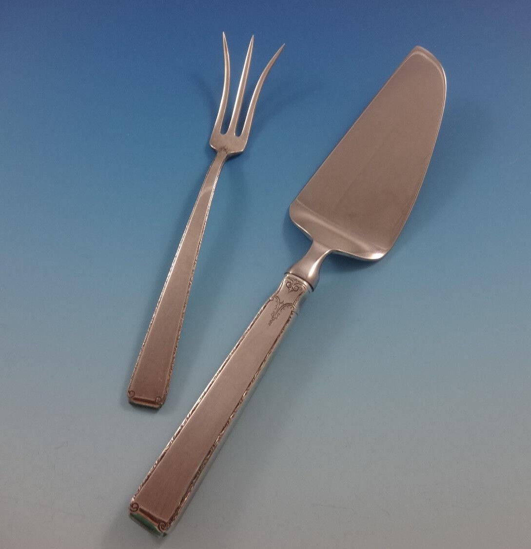 Old Lace by Towle Sterling Silver Flatware Set For 8 Service 52 Pcs Many Servers For Sale 2