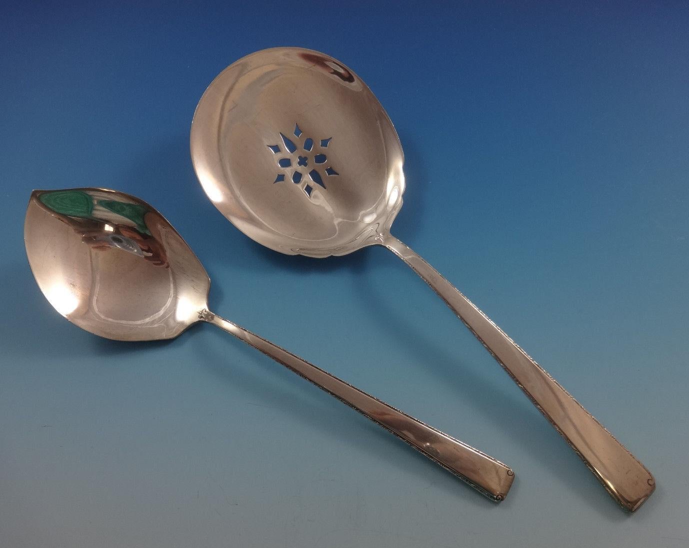 Old Lace by Towle Sterling Silver Flatware Set For 8 Service 52 Pcs Many Servers For Sale 3