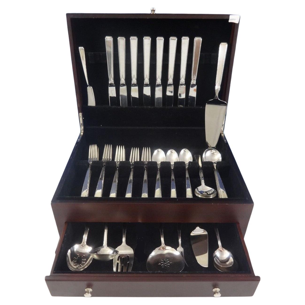 Set di posate Old Lace by Towle in argento sterling per un servizio di 8 persone 52 pezzi Molti servizi