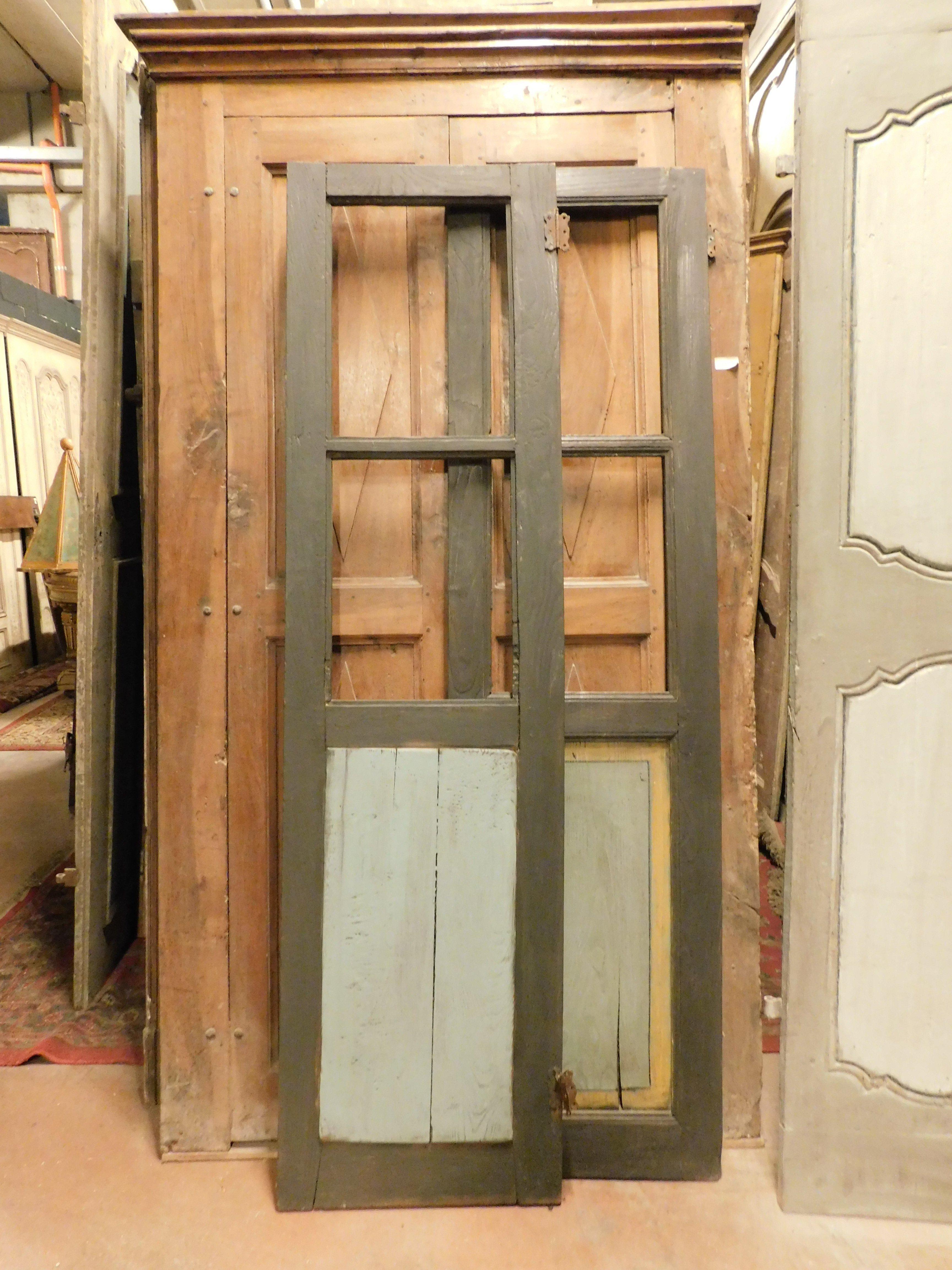 puerta antigua de cristal lacado, dos hojas, Italia en venta 1