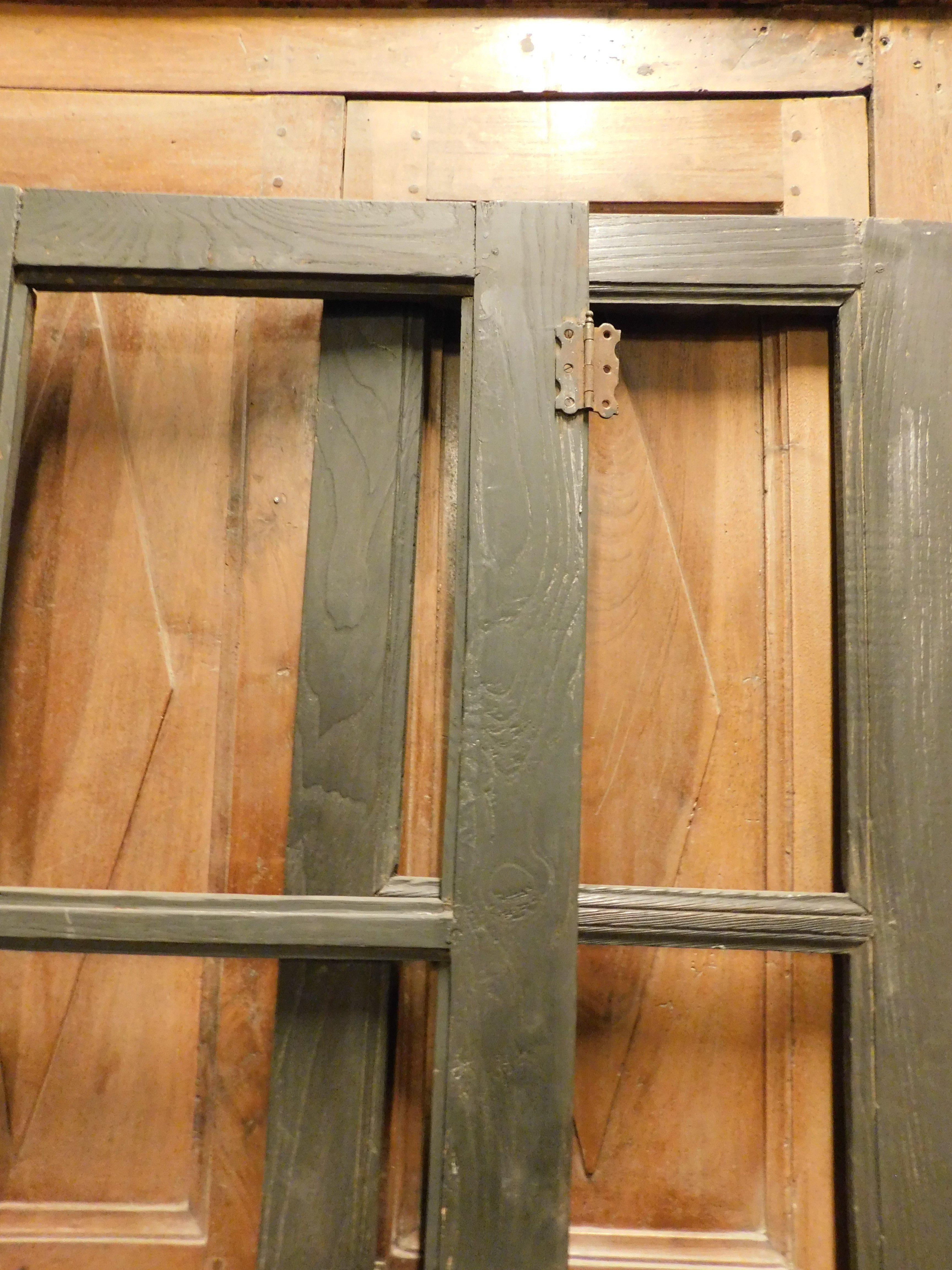 puerta antigua de cristal lacado, dos hojas, Italia en venta 2