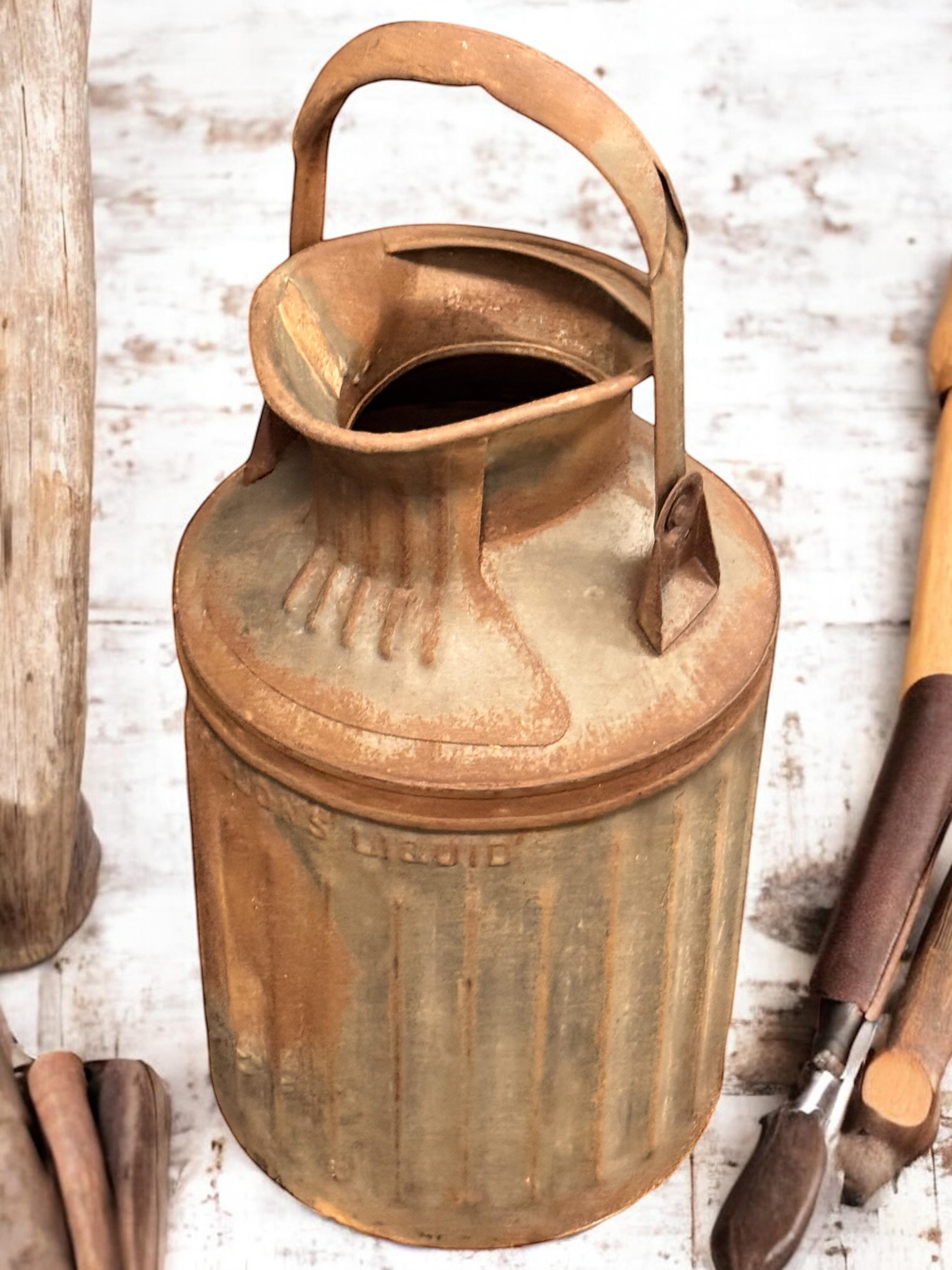 Old Large 5 Gallon Gas Station Oil Can Vintage Industrial Style Decoration Item For Sale 5