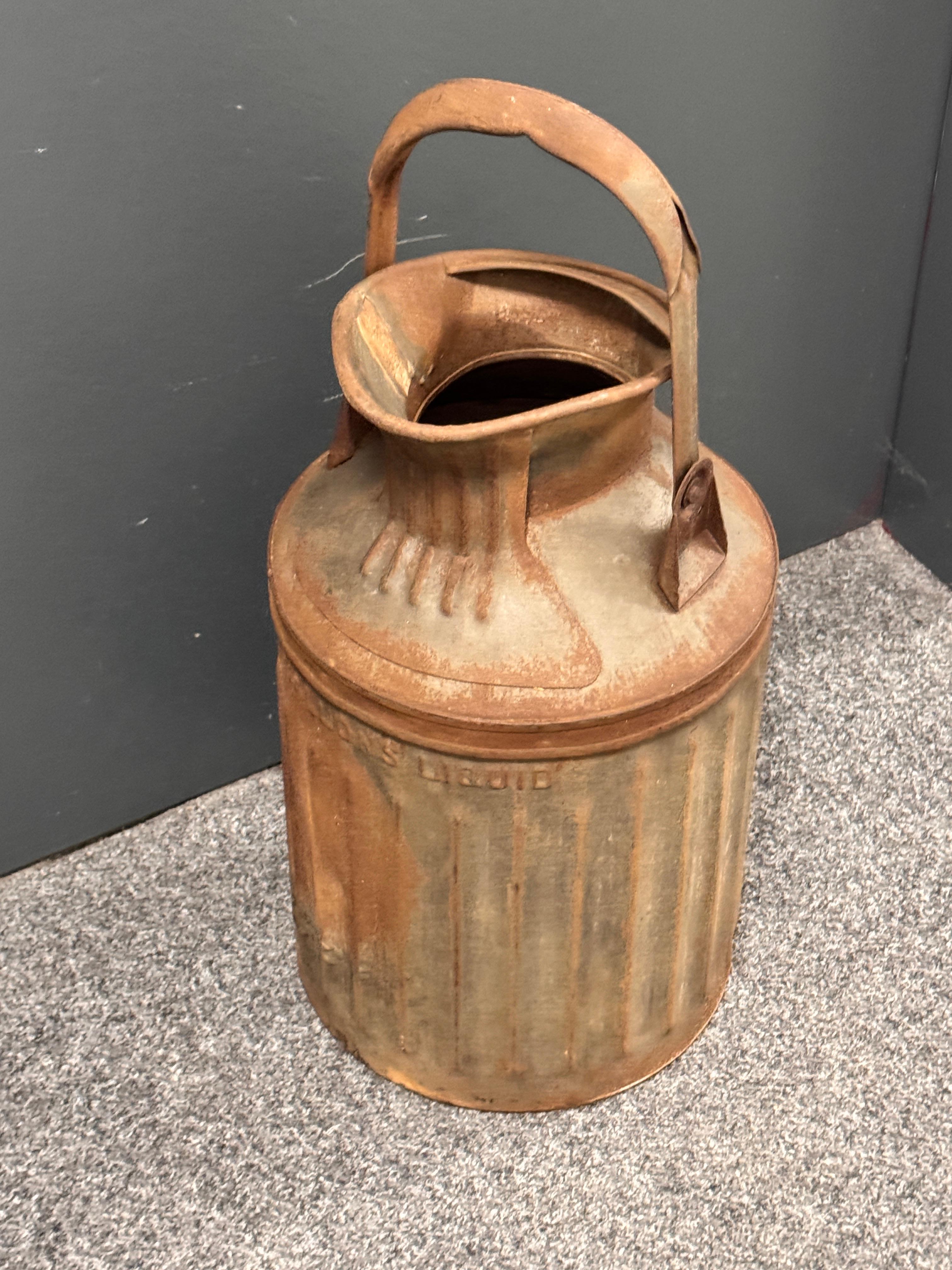 Old Large 5 Gallon Gas Station Oil Can Vintage Industrial Style Decoration Item For Sale 11