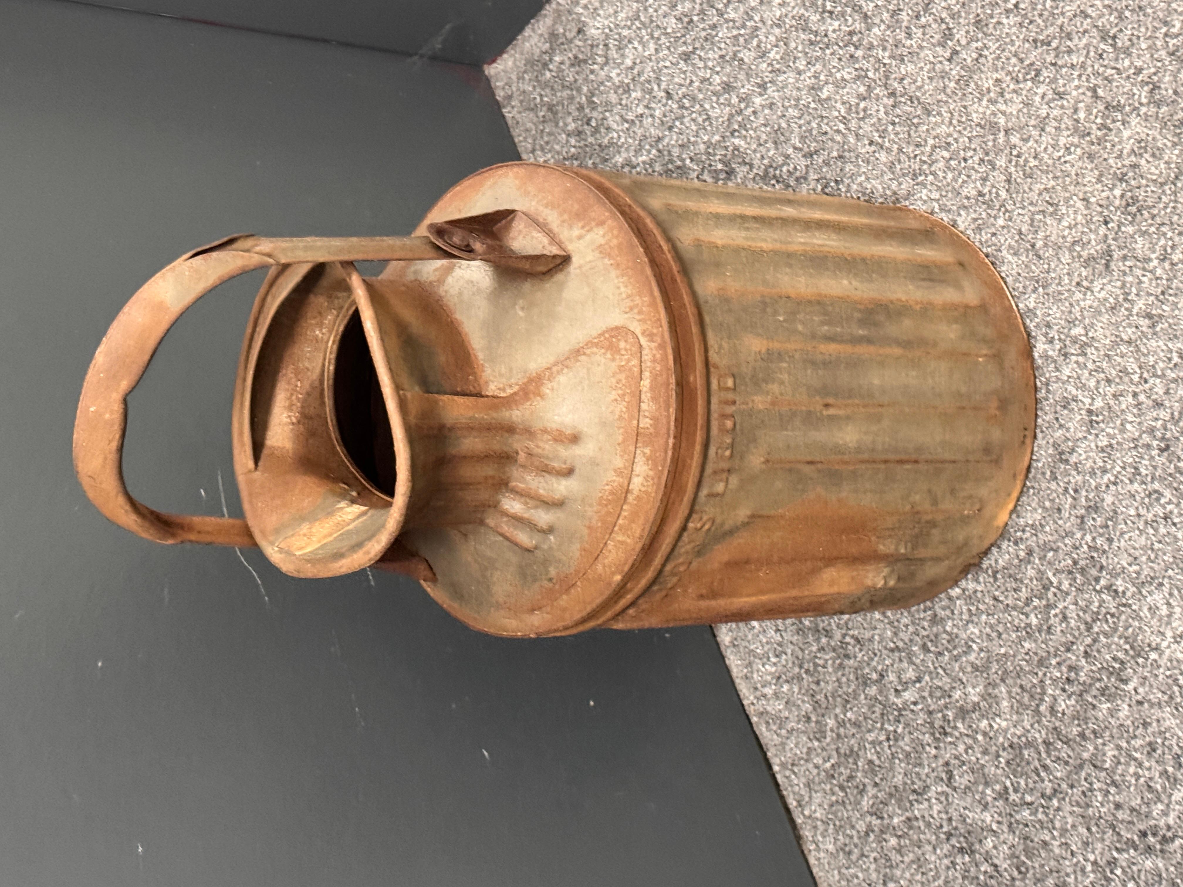 Old Large 5 Gallon Gas Station Oil Can Vintage Industrial Style Decoration Item For Sale 11