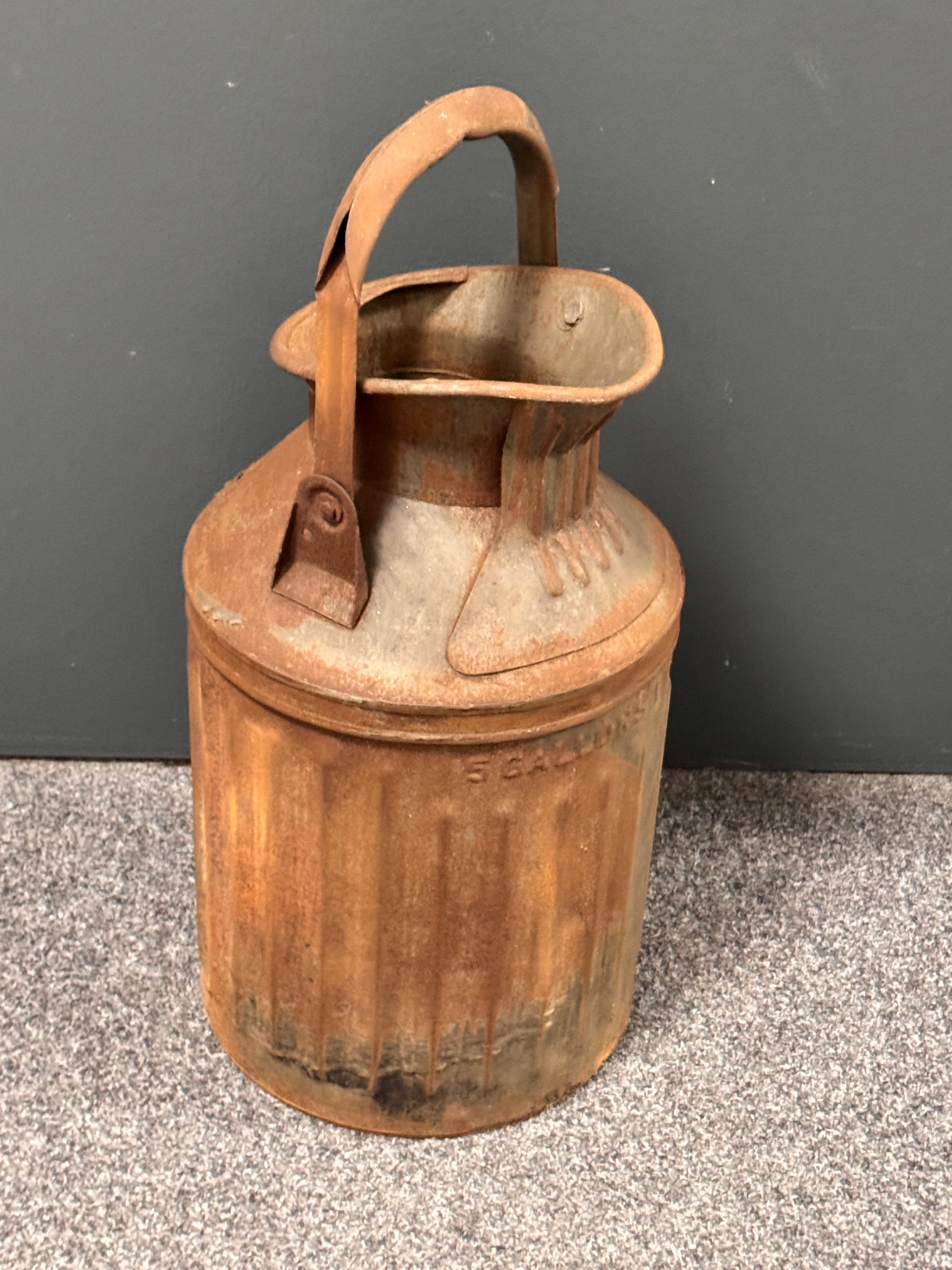 Old Large 5 Gallon Gas Station Oil Can Vintage Industrial Style Decoration Item For Sale 12