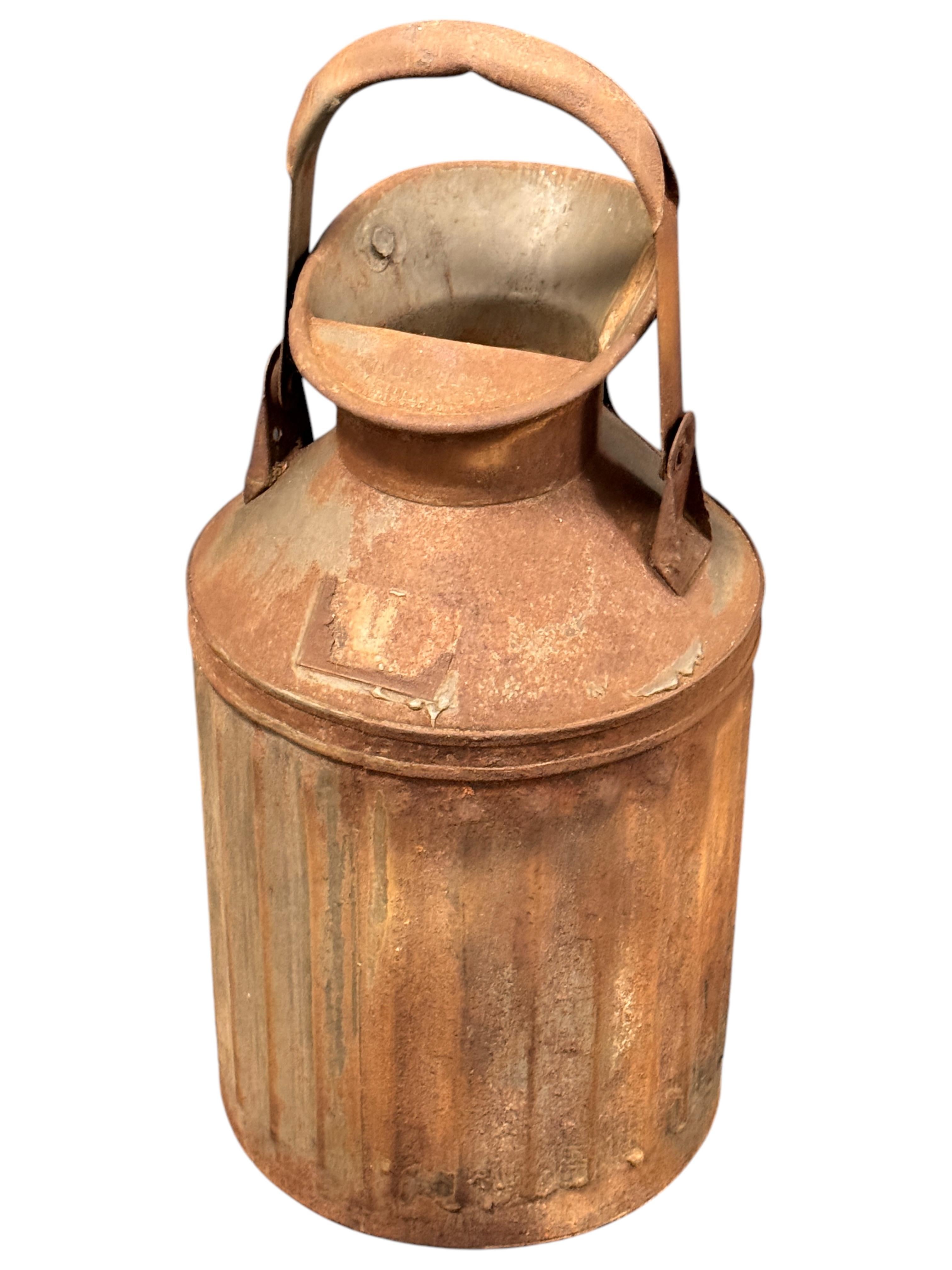 Old Large 5 Gallon Gas Station Oil Can Vintage Industrial Style Decoration Item For Sale 1