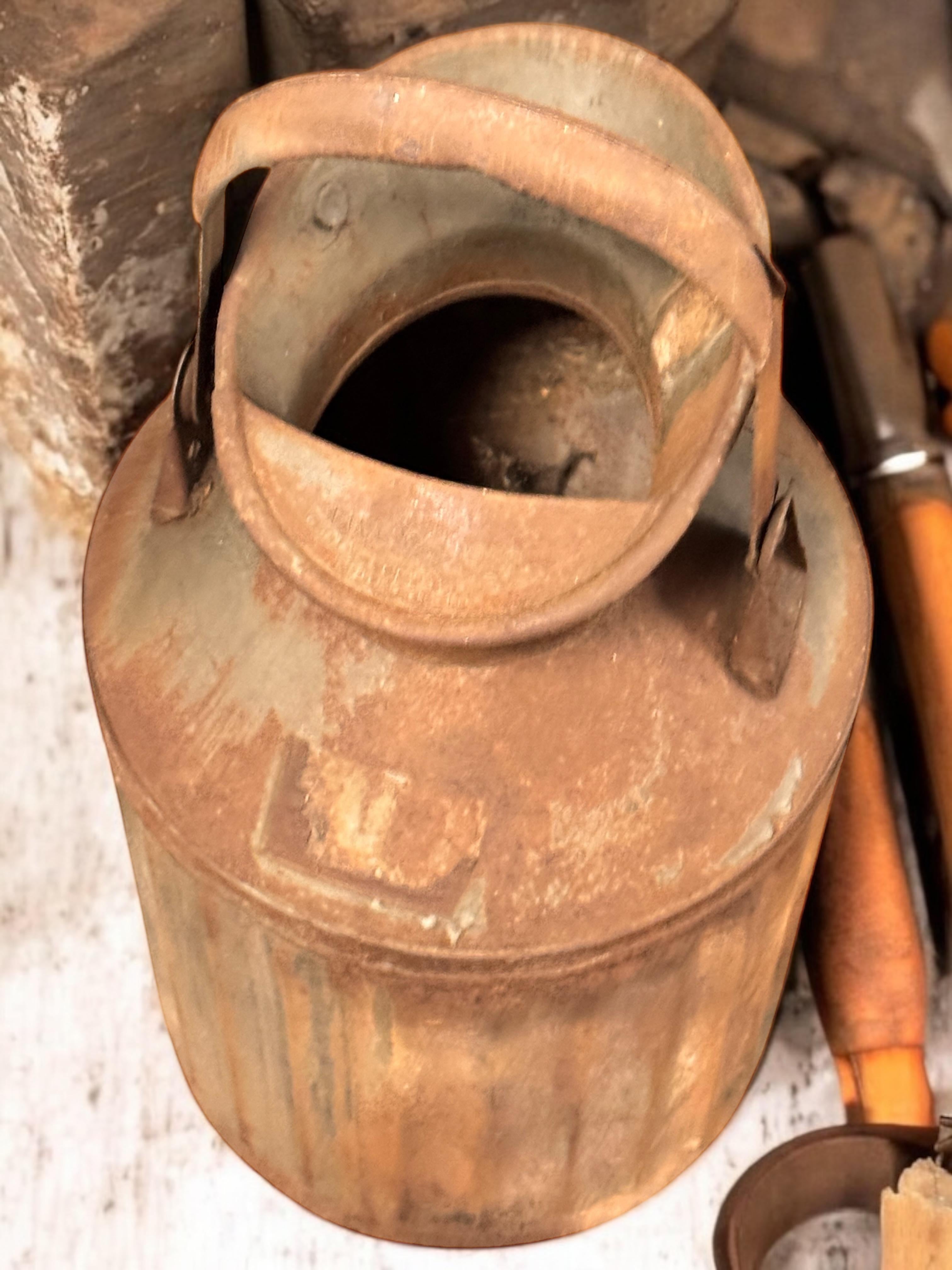 Old Large 5 Gallon Gas Station Oil Can Vintage Industrial Style Decoration Item For Sale 2