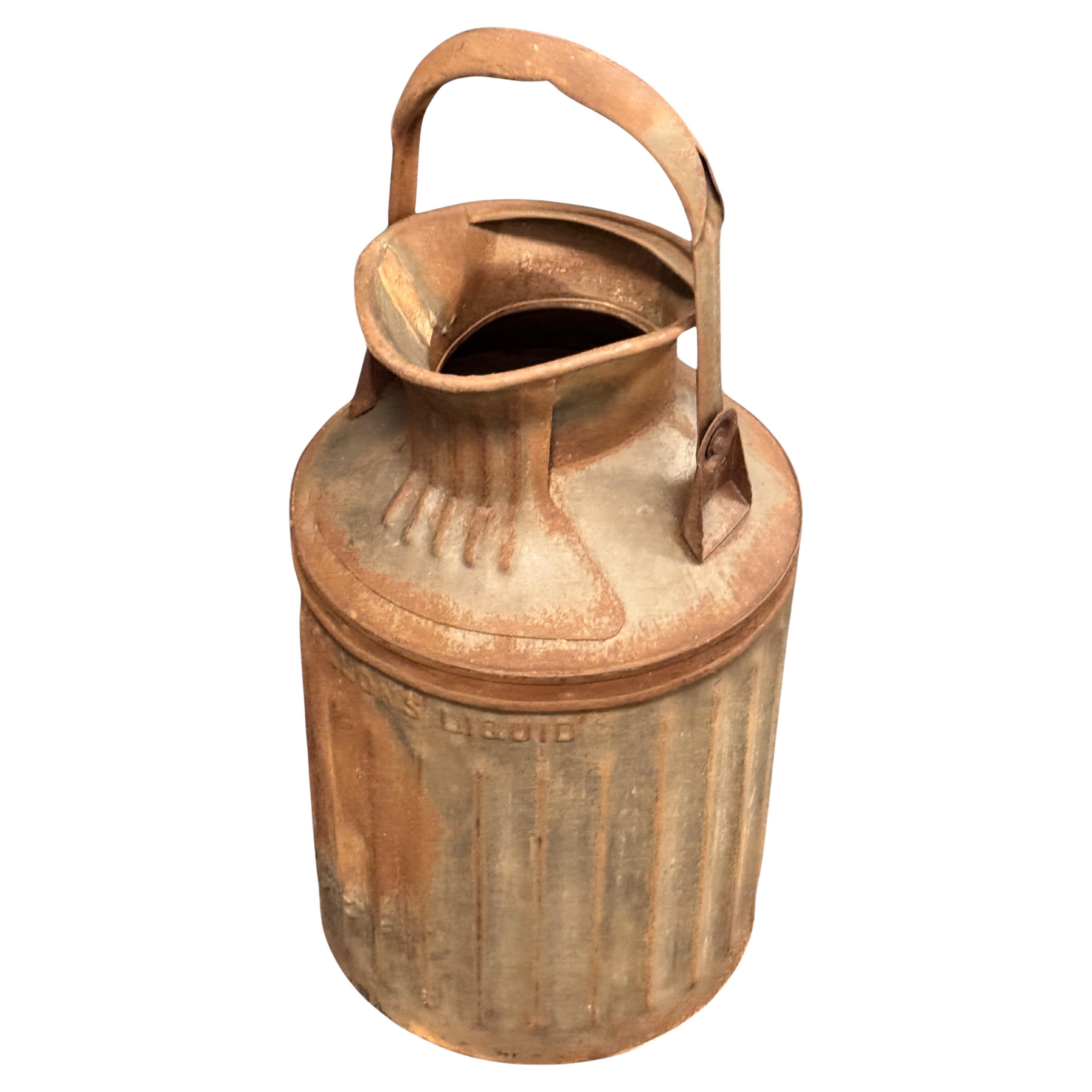 Old Large 5 Gallon Gas Station Oil Can Vintage Industrial Style Decoration Item