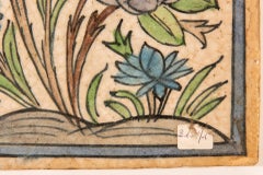 Hand Painted Old Large Ceramic Tile