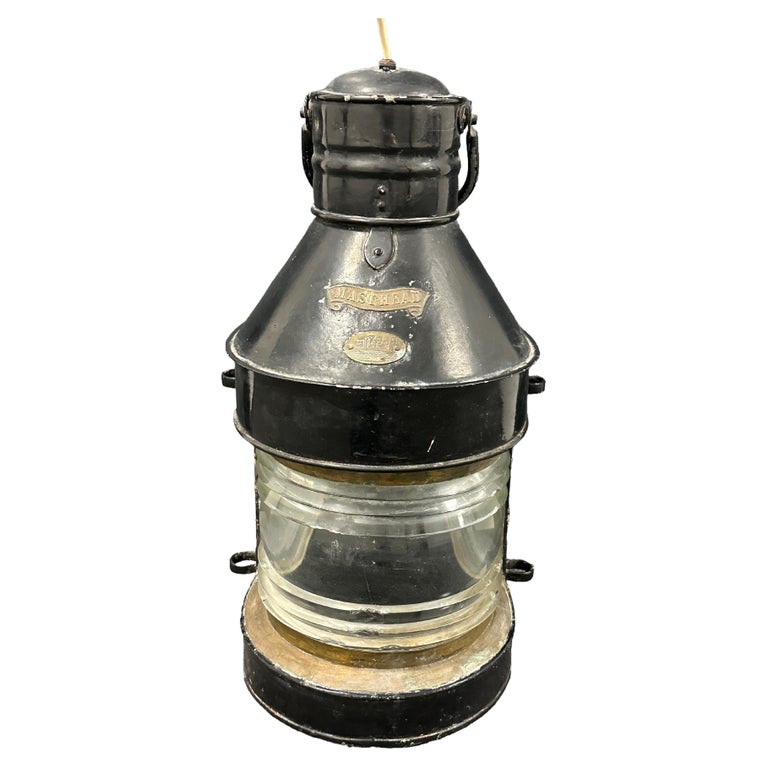 NEPTUNE NR - 1960s Neptune N R Brass Ship Lantern Industrial Vintage  Patinated Nautical Light