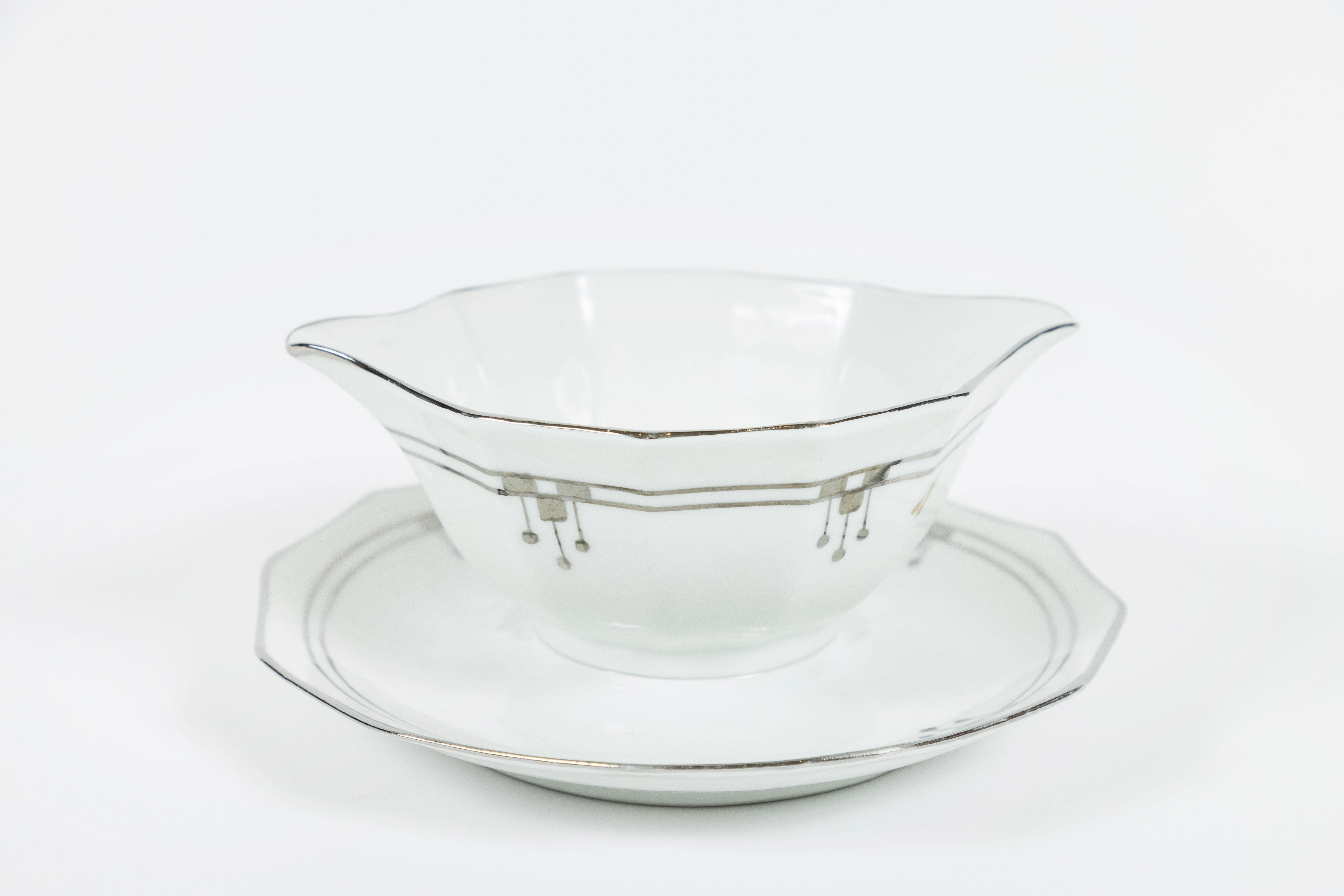 Art Deco Old Limoges 'Unique' China Serving Pieces Set of 9