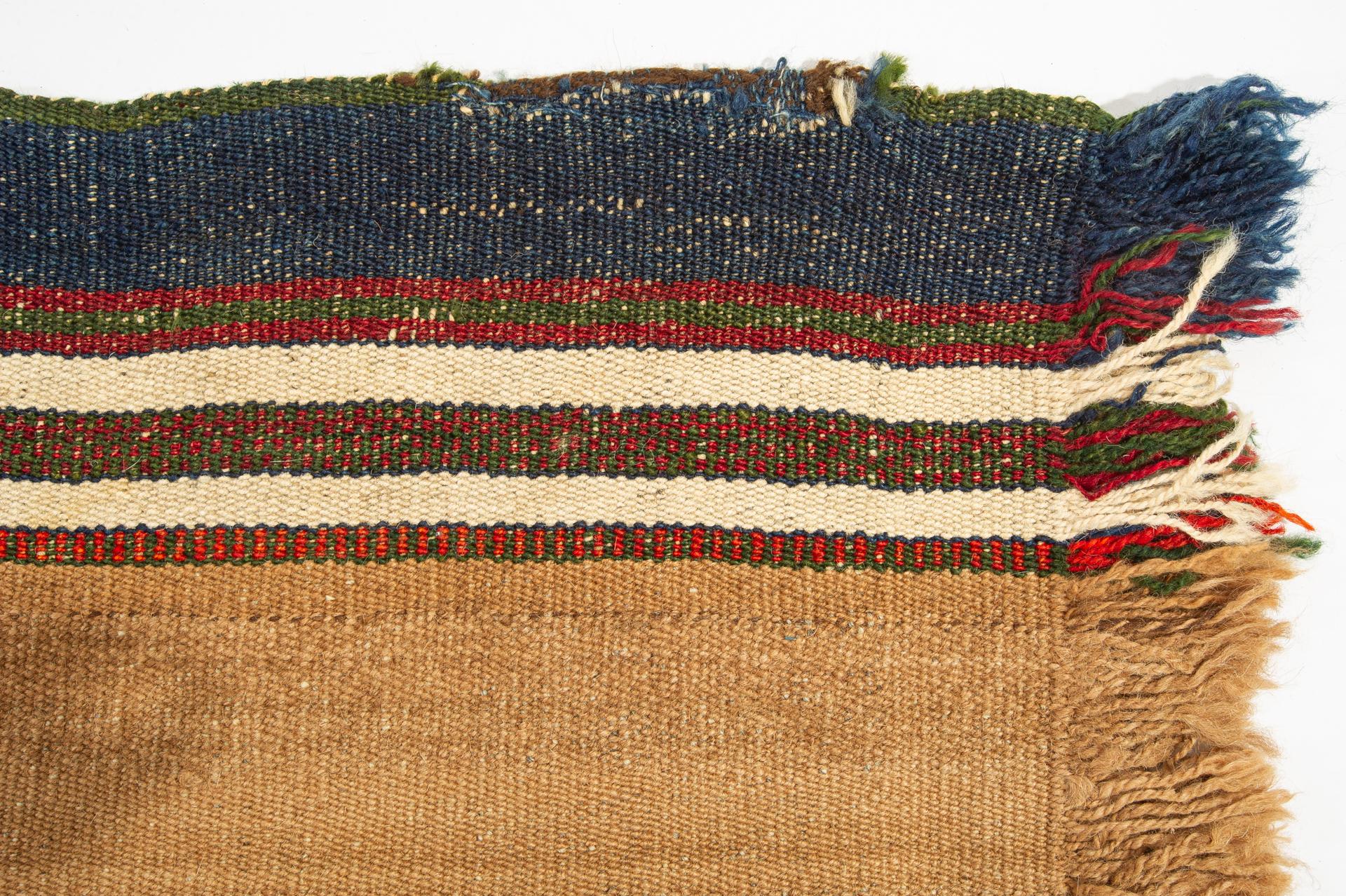 Wool Old Little Turkish Shabby Kilim For Sale