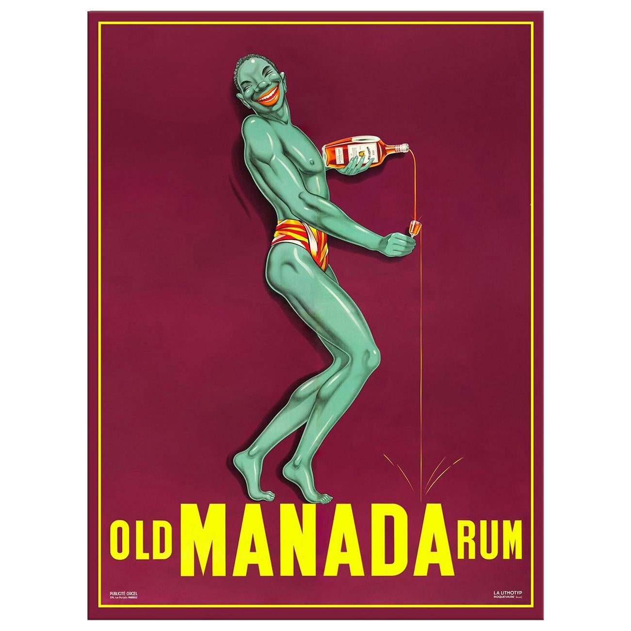 Old Manada Rum, after French Expressionist Lithograph For Sale
