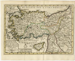 Old Map of Anatolia, part of modern-day Turkey, Armenia and Syria, 1745