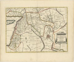 Old Map of Ancient Assyria Divided into Syria, Mesopotamia, Babylonia & Assyria