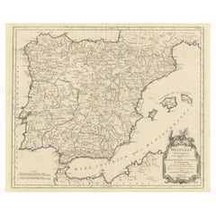 Antica mappa dell'antica Spagna e del Portogallo - Hispania Antiqua con le città romane