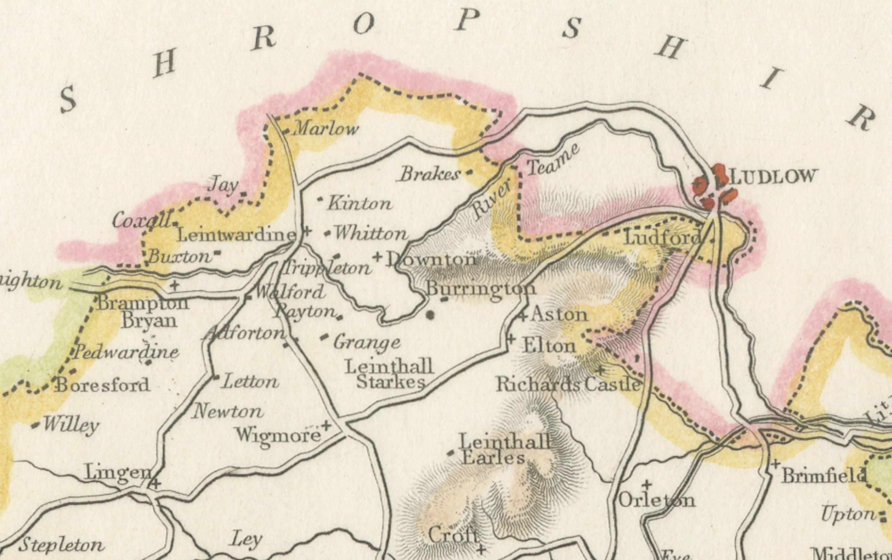Old Map of Gloucestershire by Samuel Lewis 1844 – Gloucester, Cheltenham, Bristo For Sale 2