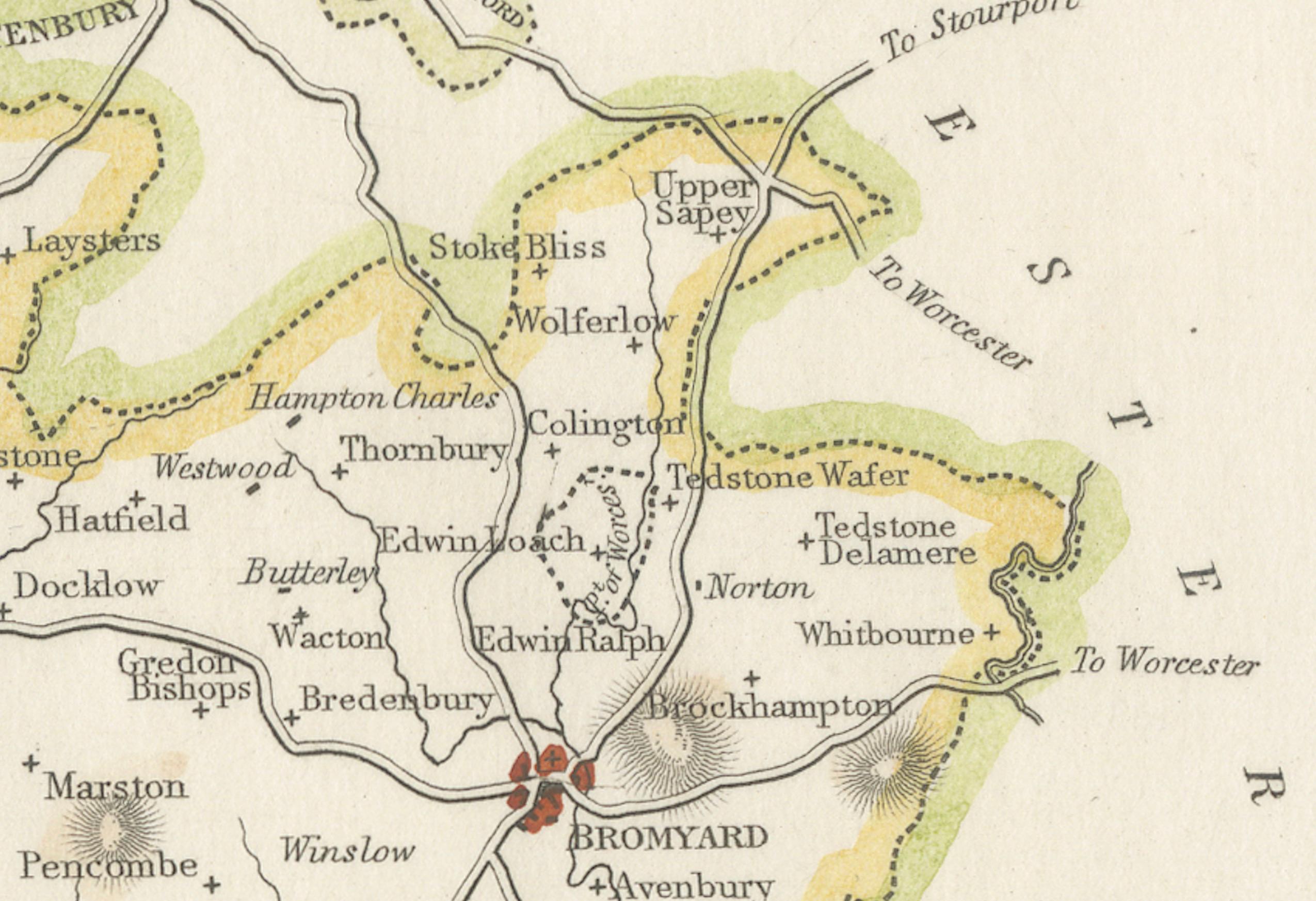Old Map of Gloucestershire by Samuel Lewis 1844 – Gloucester, Cheltenham, Bristo For Sale 3