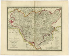 Carta geografica antica dell'Holstein con le città imperiali di Amburgo e Lubecca, Germania, 1854