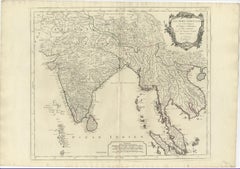 Old Map of India, Sri Lanka, Thailand, Myanmar, Laos, Vietnam, Malaysia, 1779