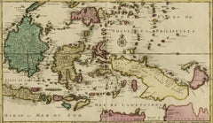 Old Map of Indonesian Islands Borneo, Celebes, New Guinea & New Britain, 1792