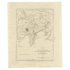 Old Map of Japan with the Track from Yedo to the Mount Fusi-Yama, 1861