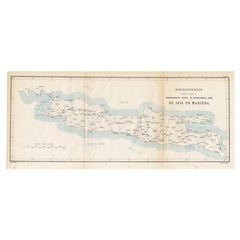Ancienne carte de Java, Indonésie par Stemler, 1875