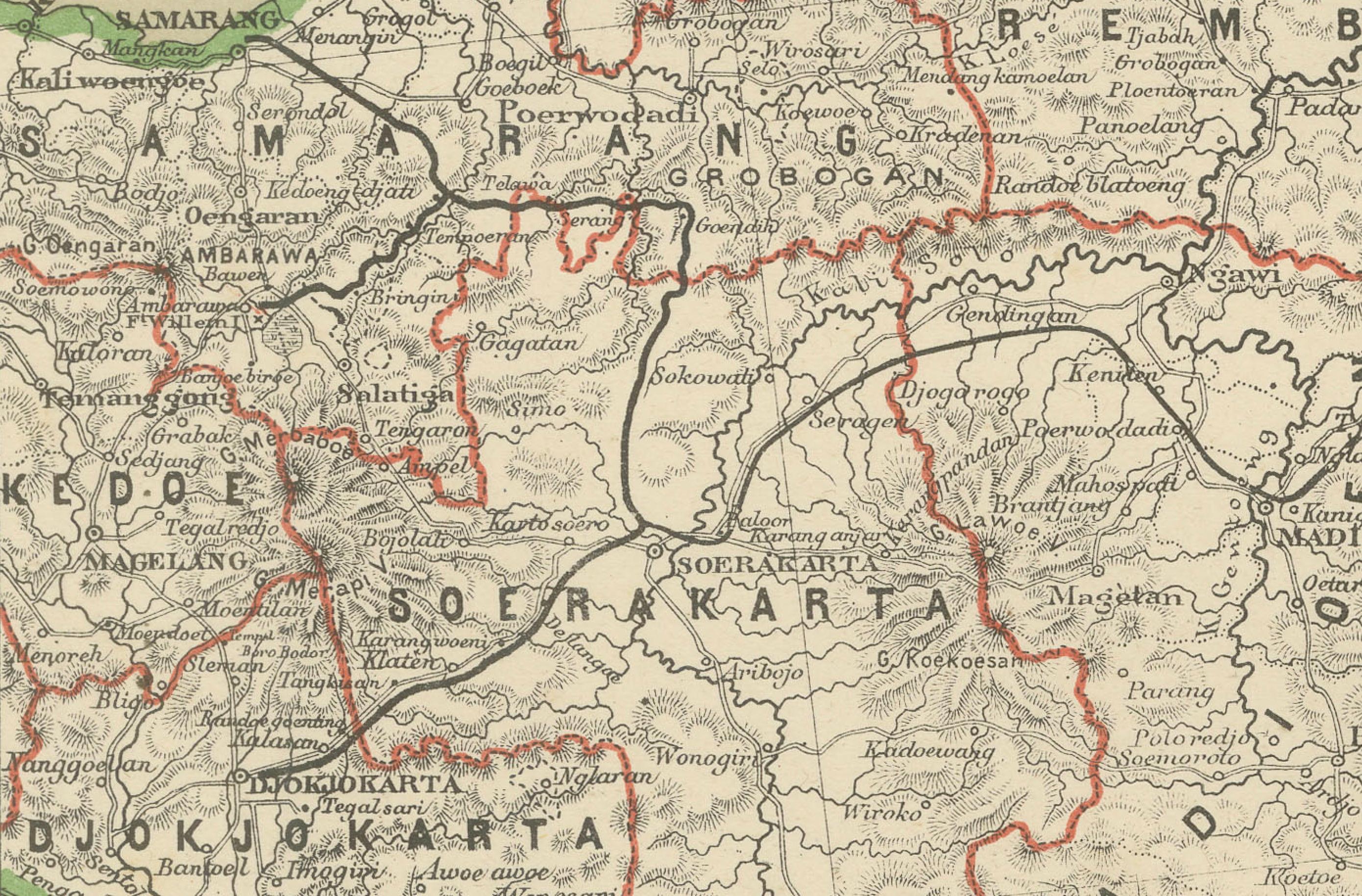 Mapa antiguo de Java, Madura y Bali - Cartografía colonial de las Indias Orientales Holandesas, 1884 en venta 5