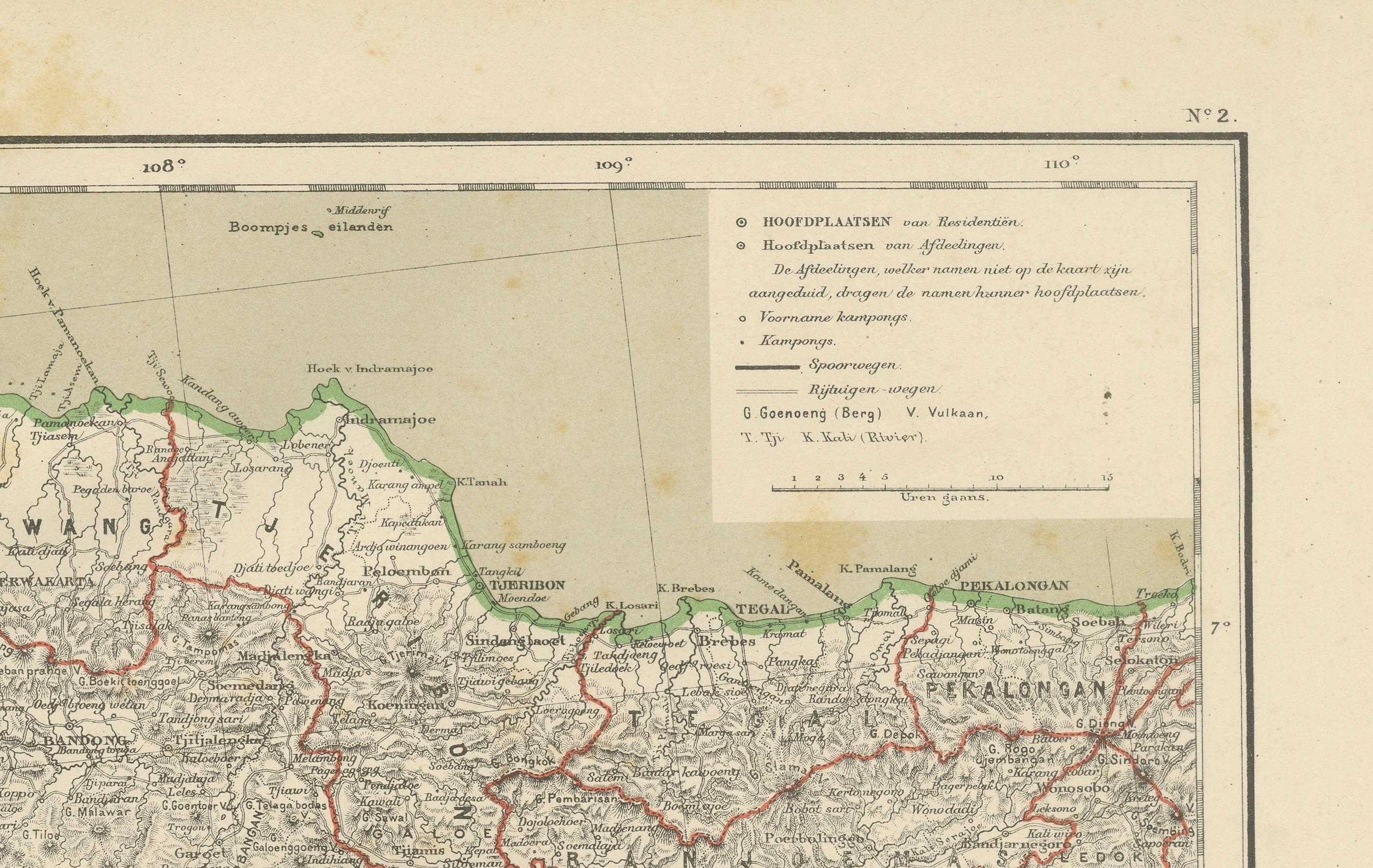 Mapa antiguo de Java, Madura y Bali - Cartografía colonial de las Indias Orientales Holandesas, 1884 en venta 1