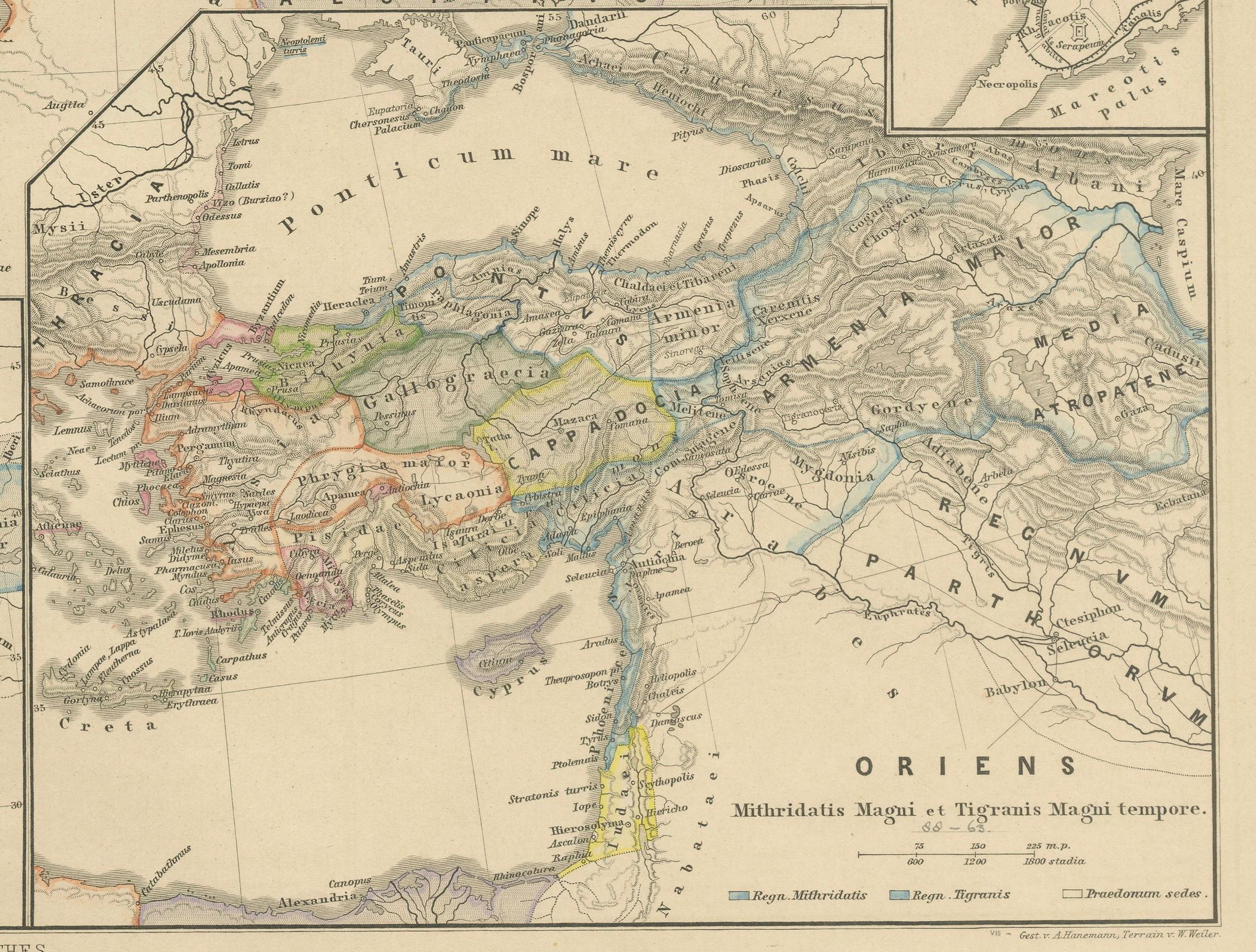 Old Map of Mediterranean Powers: Pompey to Actium (66-31 BC), veröffentlicht 1880  im Angebot 1