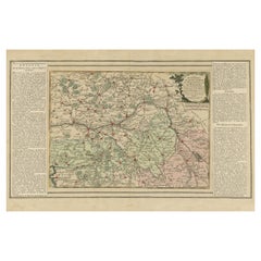 Carta geografica antica di una parte della Francia: Poitou, Berry, Bourbonnais e Nivernais nel 1768