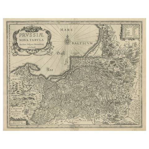 Antique Map of Prussia – Blaeu “Prussiae Nova Tabula”, Later Edition, c.1680