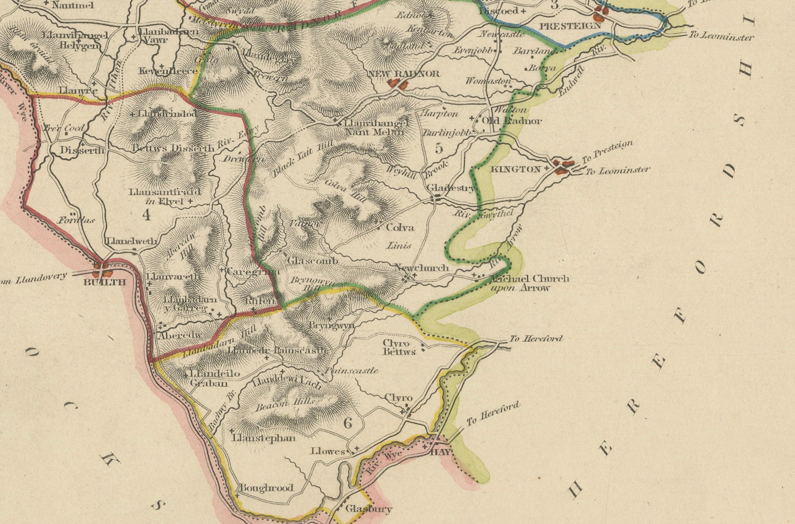 Ancienne carte du Radnorshire par Samuel Lewis 1844 - Presteigne Rhayader Knighton Llandrindod Wells

Description :  Cette carte originale du Radnorshire, datant de 1844, a été gravée pour le Topographical Dictionary of Wales de Samuel Lewis. Elle