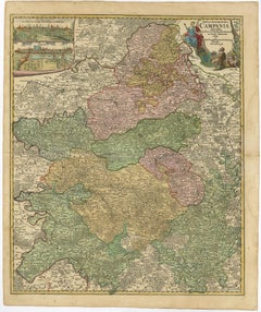 Old Map of Region Champagne-Ardenne with Reims, Troyes & Épernay in France, 1759