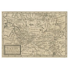 Antique Old Map of Tartary with Persia, Siberia, the Mogul Territories & China, ca.1717