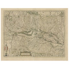Old Map of the Alsace 'Elzas' Region with Lotharingen 'Lorraine', France, c1650