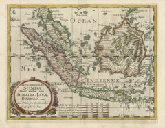 Old Map of the Bangka Belitun Islands, Greater Sunda Islands, Indonesia, 1705